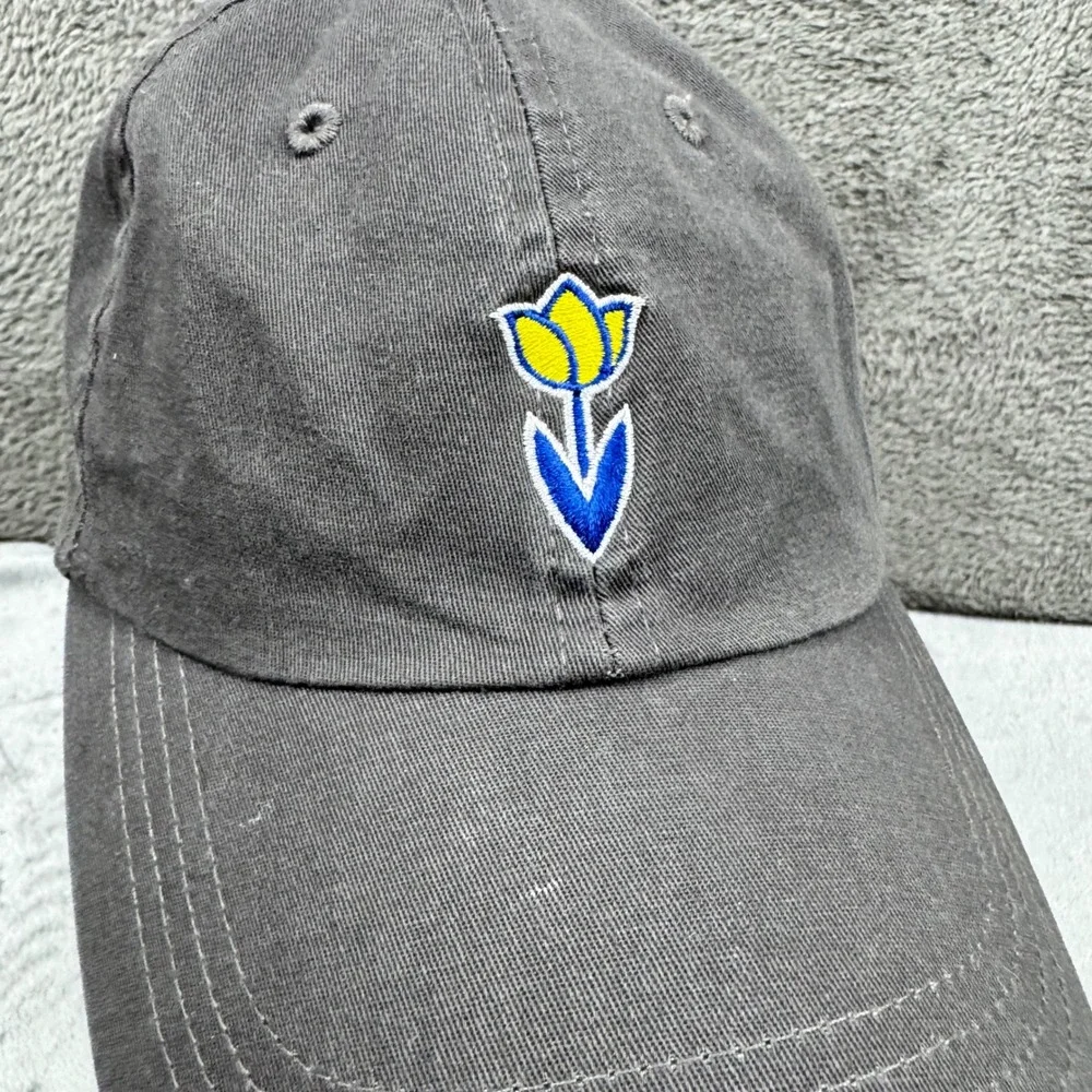 Dutch‎ Bros Coffee Hat Mens OSFM Gray Excellent Tulip Logo Adjustable Strapback
